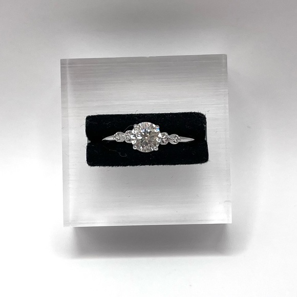 Jewelry - Moissanite Round Brilliant Sterling Silver Ring